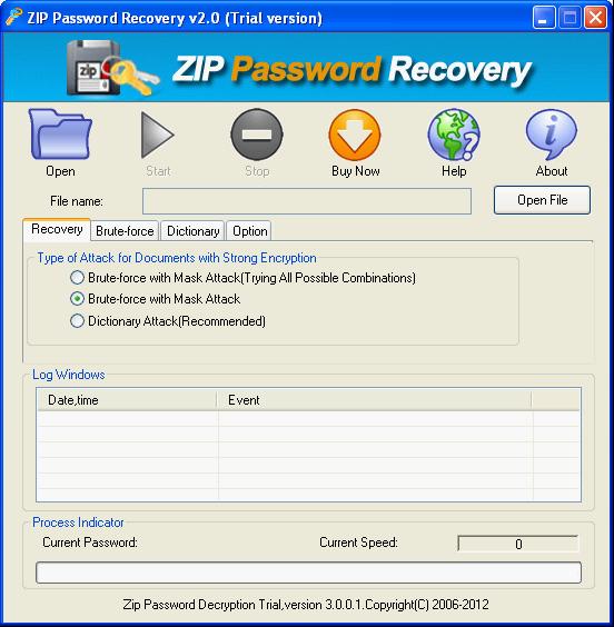 the interface of UndoPDF ZIP Password Detector 