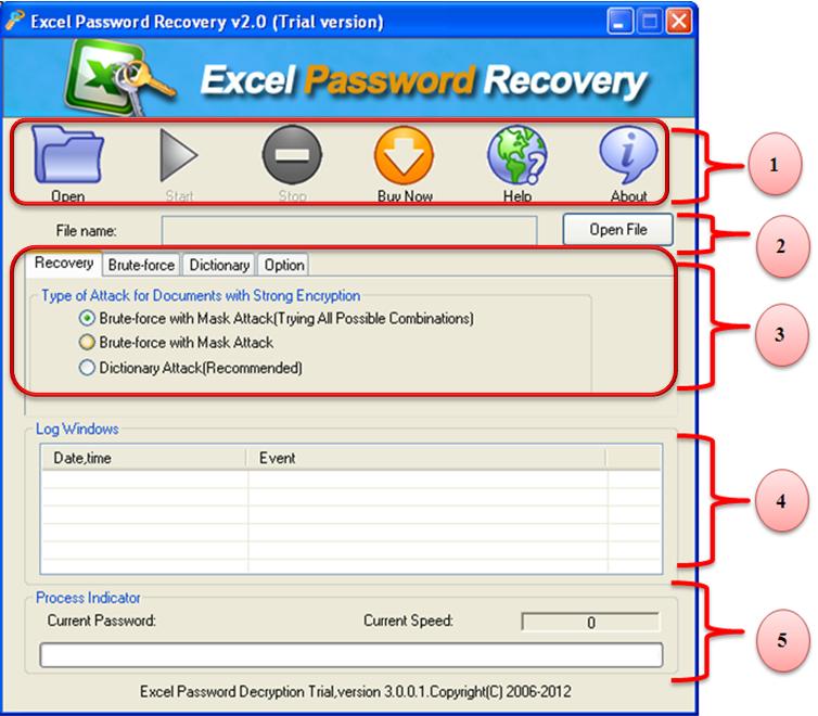 the interface of UndoPDF Excel Password Breaker