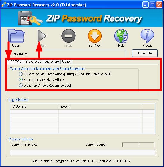 the interface of UndoPDF ZIP